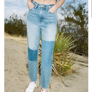 BDG High-Waisted Slim Straight Jean Patchwork